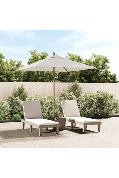 Concept Umbrelă soare de grădină stâlp din lemn nisipiu 198x198x231 cm