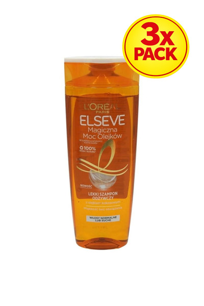 L'Oreal Paris 3x PACK LOREAL ELSEVE SHAMPOO 400ML COCONUT OIL