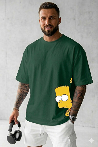 ALİ.COM Unisex Crew Neck Cotton Llu Oversized T-Shirt