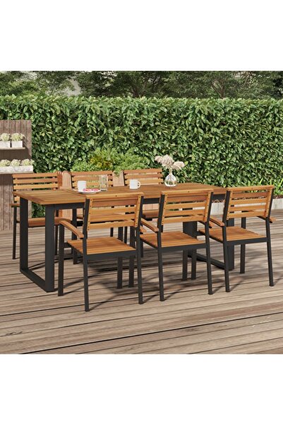 Concept Τραπέζι κήπου με πόδια σε σχήμα U 200x90x75 εκ. από μασίφ ξύλο ακακίας