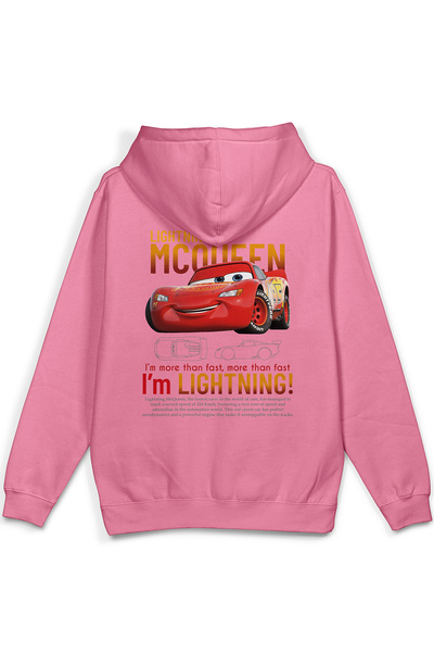 Overoz كارتا رايك مطبوع بغطاء رأس سويت شيرت نصف أوفر سايز هودي وردي 1227