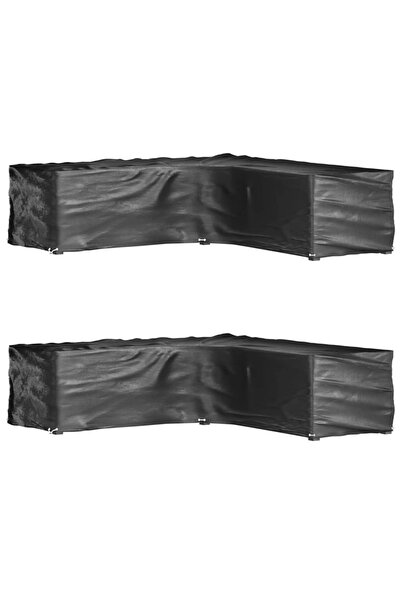 Concept Καλύμματα επίπλων κήπου σε σχήμα L, 2 τεμ., 16 κρίκοι, 285x285x70 εκ.