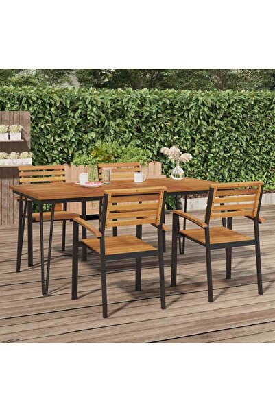Concept Τραπέζι κήπου με πόδια φουρκέτας 180x90x75 εκ., ξύλο ακακίας