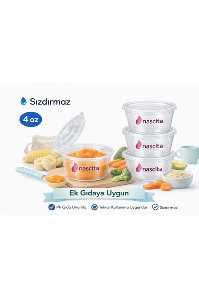 nascita Ek gıda kabı (1adet)120 ml mini saklama kabı et suyu , kemik suyu , b...