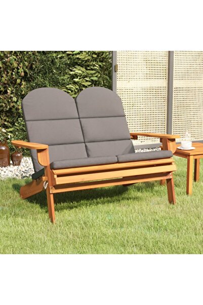 Concept Bancă de grădină Adirondack cu perne 126 cm, lemn masiv acacia