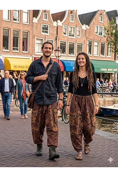 AYASOFYA OTANTIK Unisex Nepalese Ethnic Authentic Cargo Pocket Casual Bohemia...