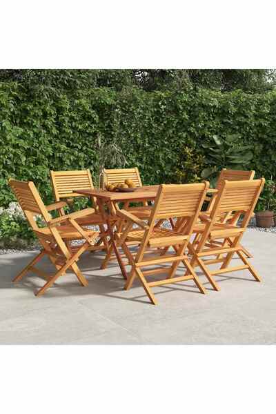 Concept Πτυσσόμενες καρέκλες κήπου, 6 τεμ., 55x62x90 εκ., μασίφ ξύλο τικ