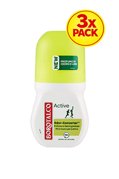 Borotalco 3x PACK Active Odor Giallo 50ml deo roll-on