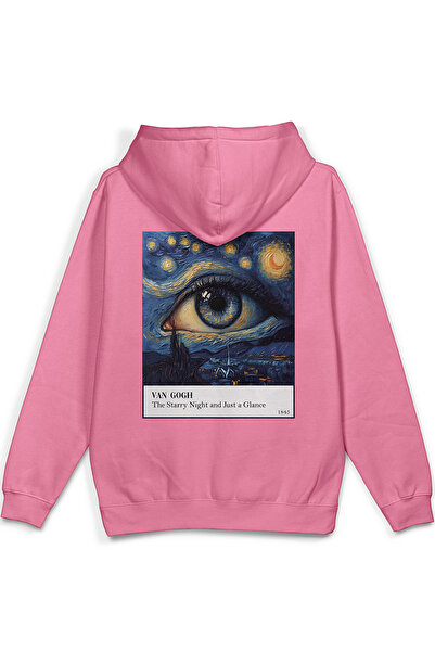 Overoz سترة فان جوخ ستارد نايت ريت مطبوع بغطاء رأس سويت شيرت نصف أوفر سايز با...