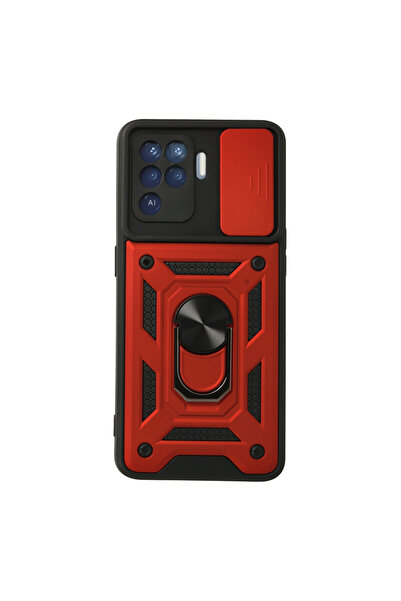 cepmoda حافظة OPPO "Reno 5 LITE" ذات الطبقة المزدوجة - حلقة، حامل، غطاء منزلق...