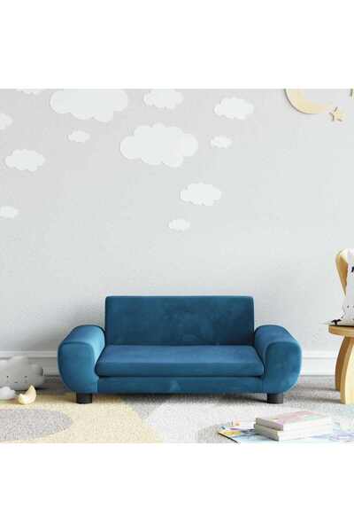 Concept Παιδικός καναπές, μπλε, 70x45x33 εκ., Βελούδο