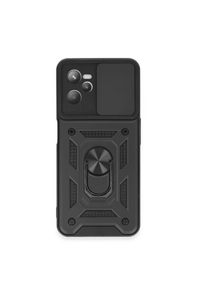 cepmoda حافظة REALME "C35" ذات الطبقة المزدوجة - حلقة، حامل، غطاء منزلق للكام...