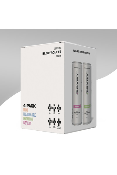 RCVRY Pachet variat de 4 bucăți, electroliți, vitamine, apă și hidratare