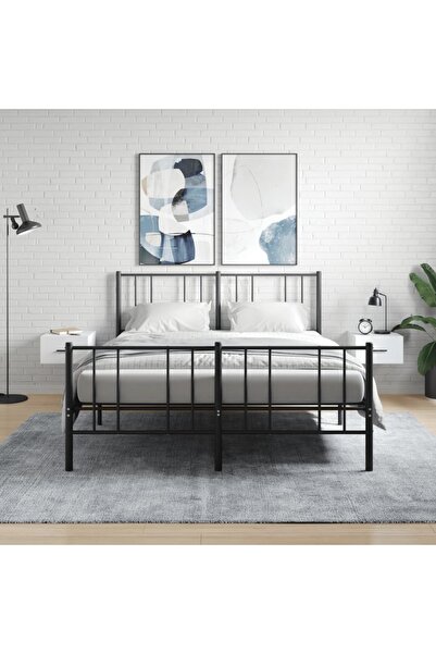 Concept Επιτοίχια κομοδίνα, 2 τεμ., λευκά, 35x35x20 εκ.