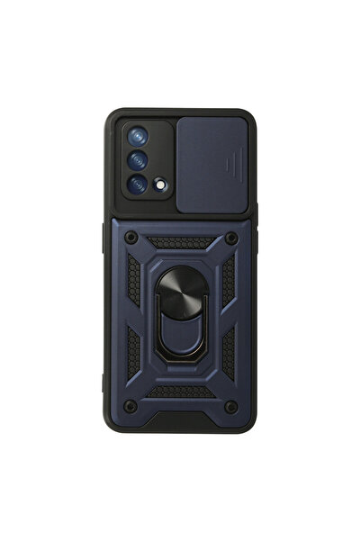 cepmoda حافظة OPPO "A74 (4G)" ذات الطبقة المزدوجة - حلقة، حامل، غطاء منزلق لل...