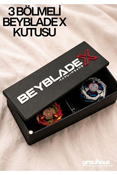 GRAUHAUS Beyblade X Saklama Kutusu Dayanıklı 3 Bölmeli Organizer Kutu