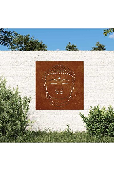 Concept Decor perete de grădină 55x55 cm design cap Buddha oțel Corten