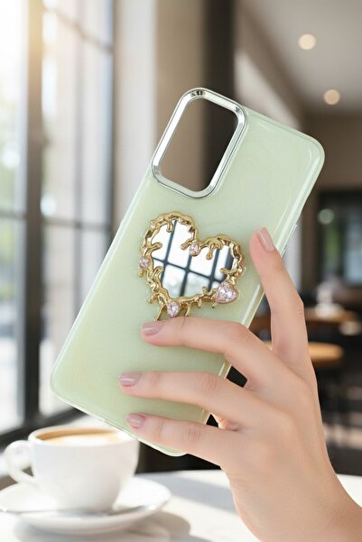 batuteknoloji Oppo A38 Aynalı Taşlı Fiyonklu Kabartma Yüzeyli Lady BTU Siliko...