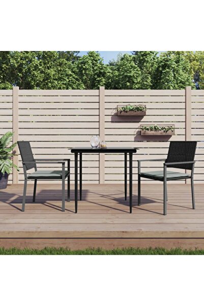 Concept Σετ επίπλων κήπου με μαξιλάρια, 3 τεμάχια, πολυρατάν και ατσάλι