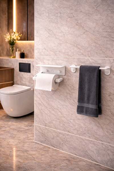 mee wall art حامل المناشف وحامل ورق التواليت المعدني I الجهاز اللاصق I البرغي