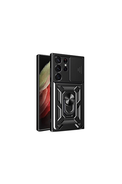 cepmoda حافظة سامسونج جالاكسي "S23 ULTRA" ذات الطبقة المزدوجة - حلقة، حامل، غ...