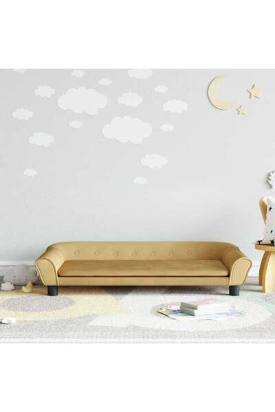 Concept Παιδικός καναπές, καφέ, 100x50x26 εκ., Βελούδο