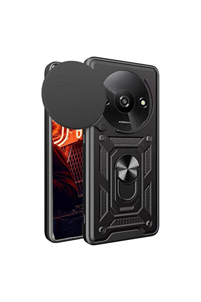 cepmoda حافظة REDMI "A3 (4G)" ذات الطبقة المزدوجة - حلقة، حامل، غطاء كاميرا م...