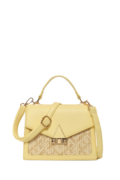 Derimod Curea lungă galbenă pentru femei cu model Kol geantă 26PBD260214