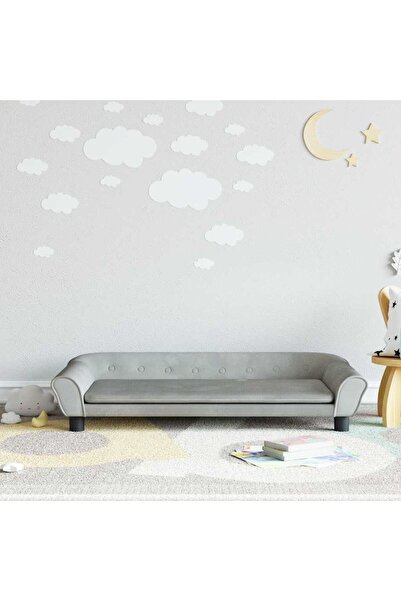 Concept Детски диван, светлосив, 100x50x26 см, кадифе