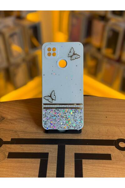Avcı Teknoloji Market Redmi 9C Uyumlu Kelebek Figürlü Simli Parlak Telefon Kı...