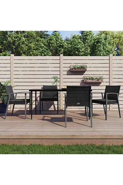 Concept Σετ επίπλων κήπου με μαξιλάρια, 5 τεμάχια, πολυρατάν και ατσάλι