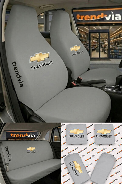 trivexa Chevrolet Logolu Oto Koltuk Kılıfı Ön Arka Set – Penye Universal Kolt...