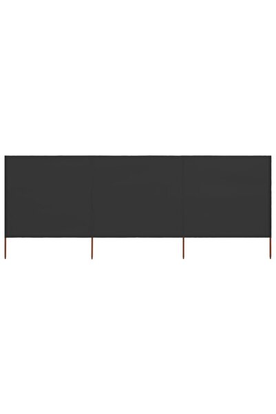 Concept Paravan anti-vânt cu 3 panouri, antracit, 400 x 160 cm, textil