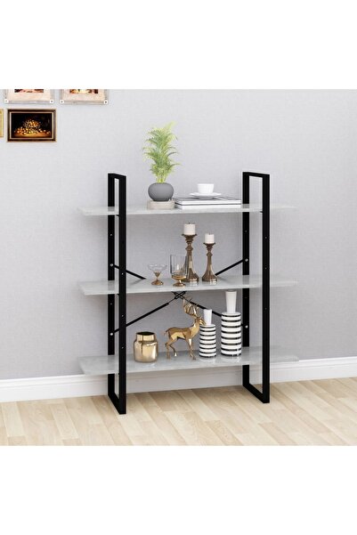 Concept Βιβλιοθήκη, γκρι σκυροδέματος, 100x30x105 cm, μοριοσανίδα