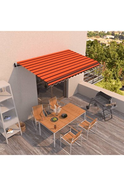 Concept Copertină retractabilă automat, portocaliu/ maro, 450x350 cm