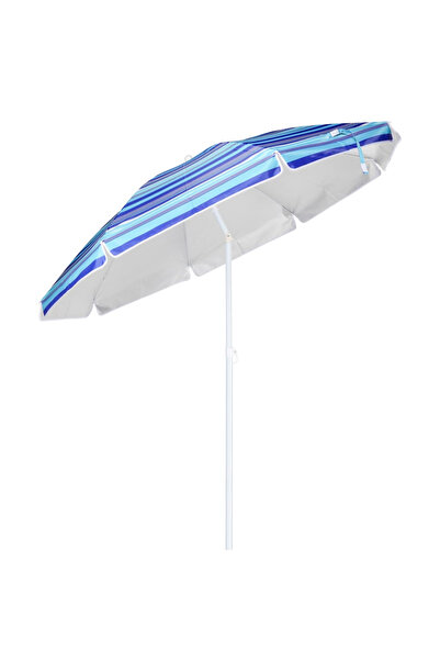 02Lady Fashion Ομπρέλα θαλάσσης HI, μπλε με Ριγέ, 200 εκ.