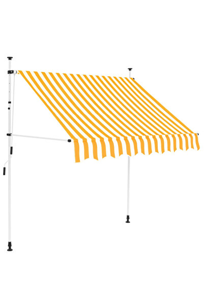 Concept Τέντα χειροκίνητα αναδιπλούμενη, πορτοκαλί & λευκό, 150 cm, ρίγες