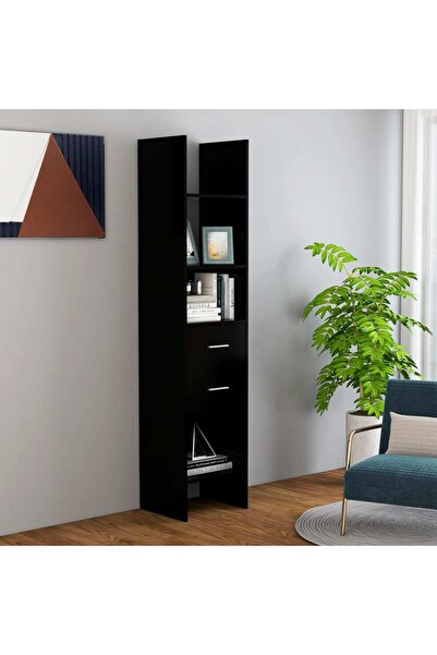 Concept Bibliotecă, negru, 40x35x180 cm, PAL