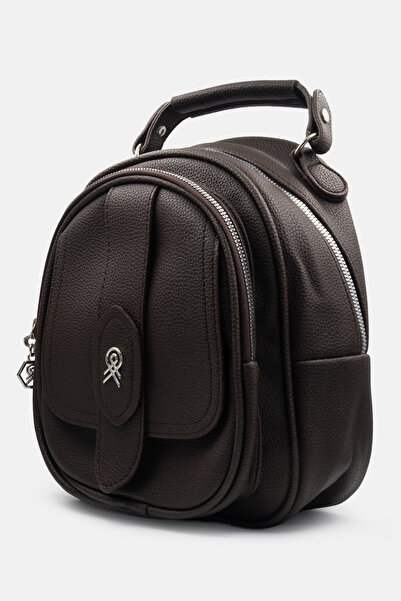 LikeMoon Geantă maro cu mai multe compartimente pentru femei, cu fermoar, gea...