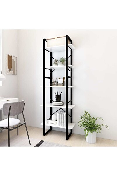 Concept Bibliotecă cu 5 rafturi, alb, 60x30x175 cm, PAL