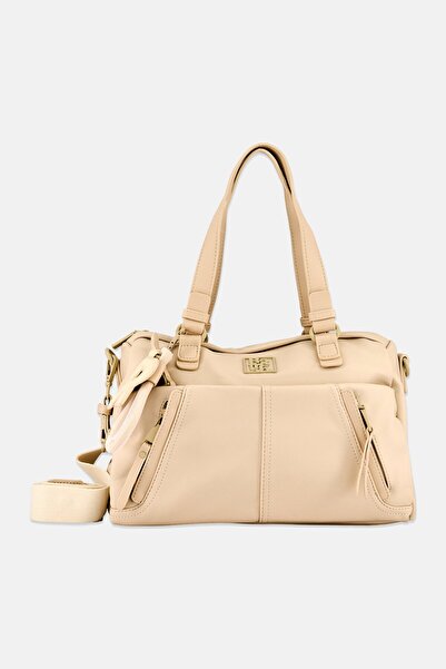 Refresh Women Brand Logo Handbag, Beige