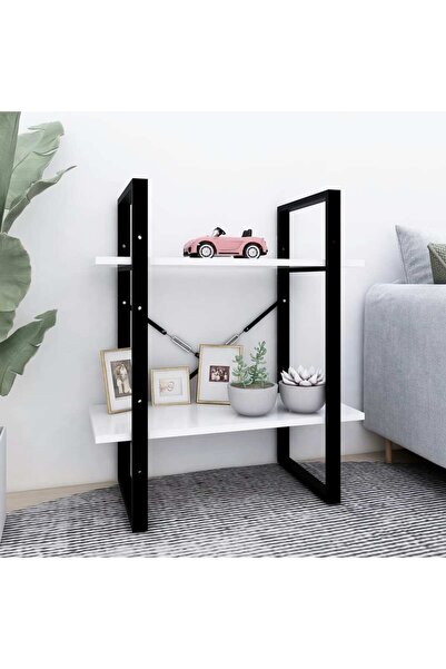 Concept Bibliotecă cu 2 rafturi, alb, 60x30x70 cm, PAL