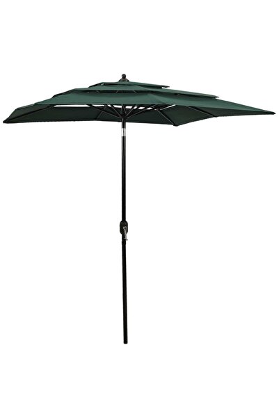 Concept Ομπρέλα ηλίου 3 επιπέδων, αλουμινένιος στύλος, πράσινο, 2x2 μ.