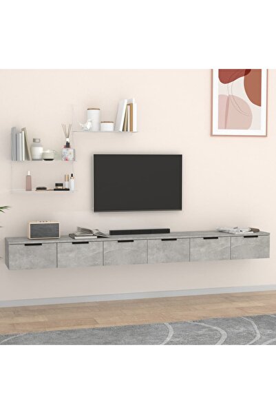 Concept Ντουλάπια τοίχου 2 τεμ. γκρι από σκυρόδεμα 102x30x20 εκ. επεξεργασμέν...