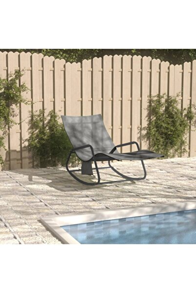 Concept Ξαπλώστρα θαλάσσης, γκρι, ατσάλι και textilene