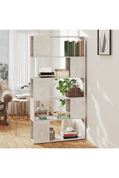 Concept Bookcase/Room divider, concrete grey, 80x24x155 cm, chipboard