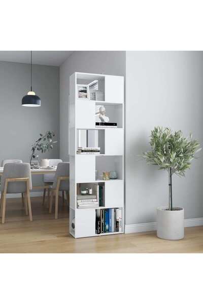 Concept Βιβλιοθήκη/διαχωριστικό δωματίου, λευκό, 60x24x186 εκ.