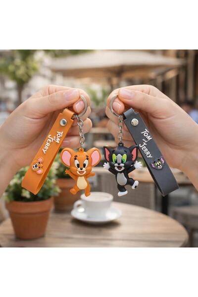 Ahsen Shine Μπρελόκ 3D σιλικόνης 2 τεμαχίων Tom And Jerry