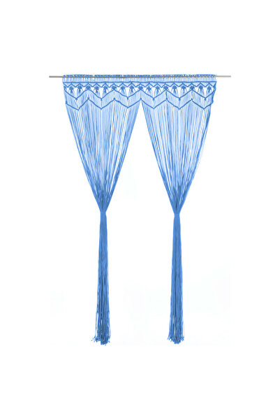 Concept Κουρτίνα μακραμέ, μπλε, 140 x 240 εκ., Βαμβάκι