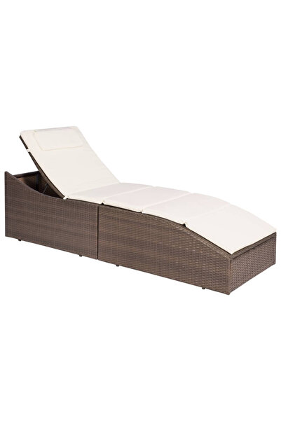 Concept Șezlong cu pernă, maro, poliratan